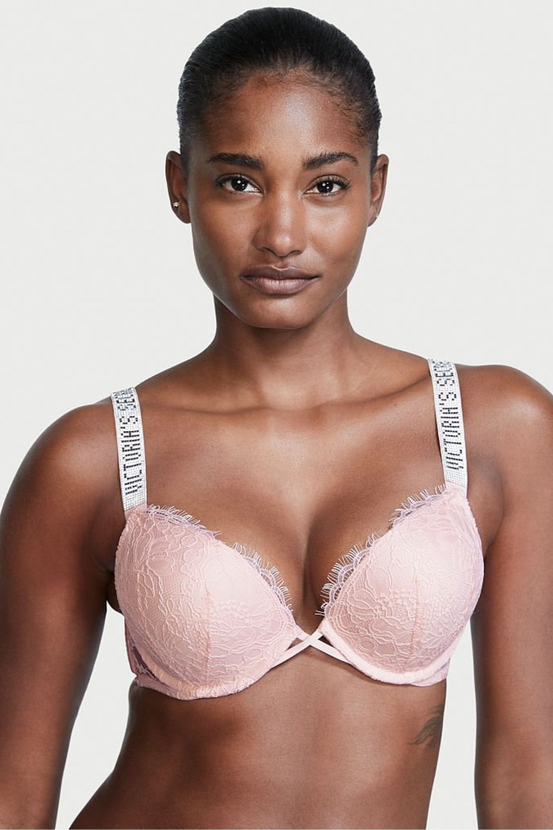 Victoria\'s Secret Very Sexy Bombshell Add 2 Cups Shine Remienkove Cipkovane Push Up Bra Ruzove | SK-8709FBU