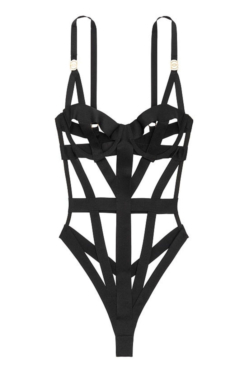 Victoria's Secret Very Sexy Bondage Bodysuit Čierne | SK-1049FIR