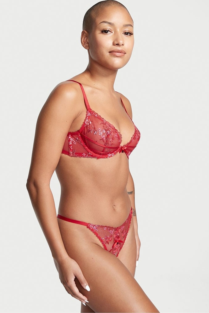 Victoria's Secret Very Sexy Cipkovane G String Nohavičky Červené | SK-3187CMB