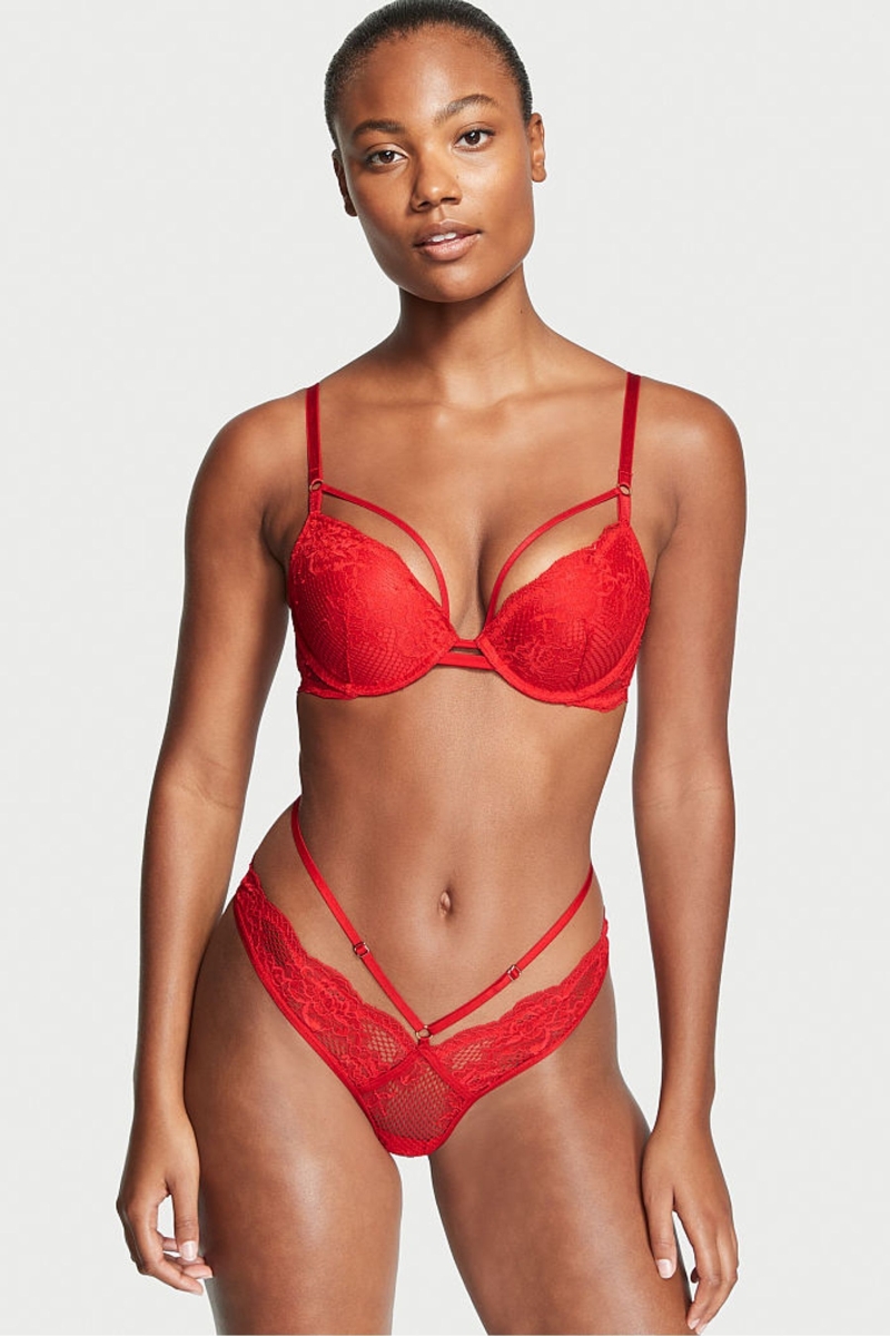 Victoria\'s Secret Very Sexy Cipkovane Tanga Nohavičky Červené | SK-1374BPC