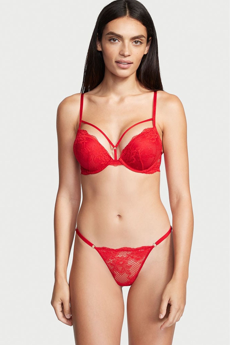 Victoria\'s Secret Very Sexy Cipkovane Tanga Nohavičky Červené | SK-3269UXS