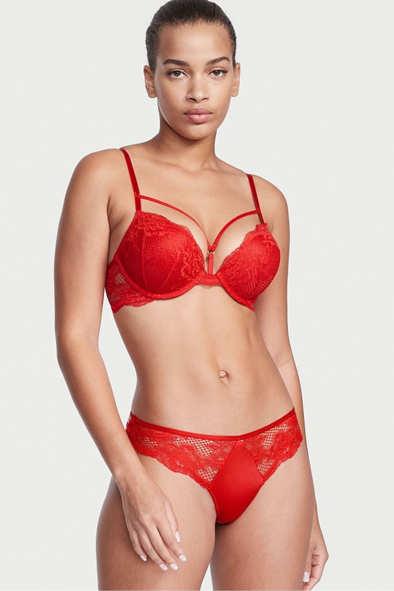 Victoria\'s Secret Very Sexy Cipkovane Tanga Nohavičky Červené | SK-4617NVC