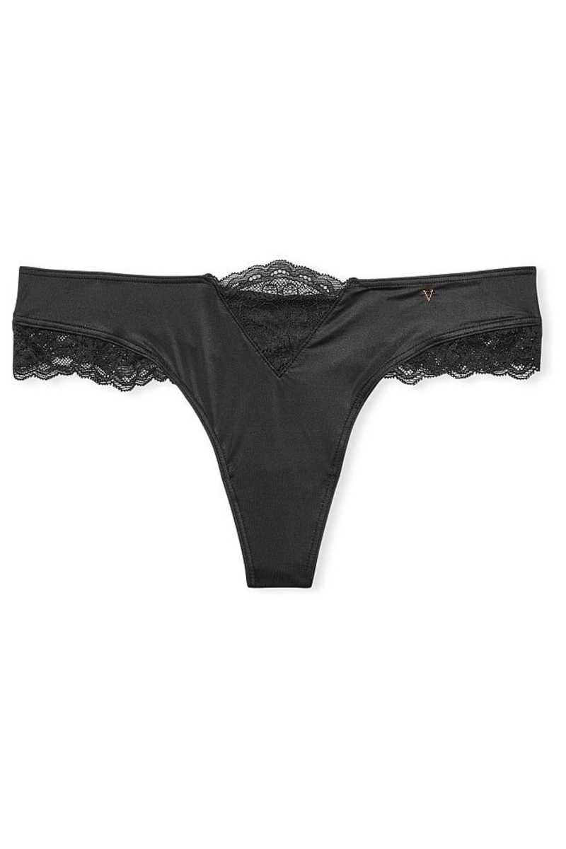 Victoria's Secret Very Sexy Cipkovane Tanga Nohavičky Čierne | SK-9765WAT