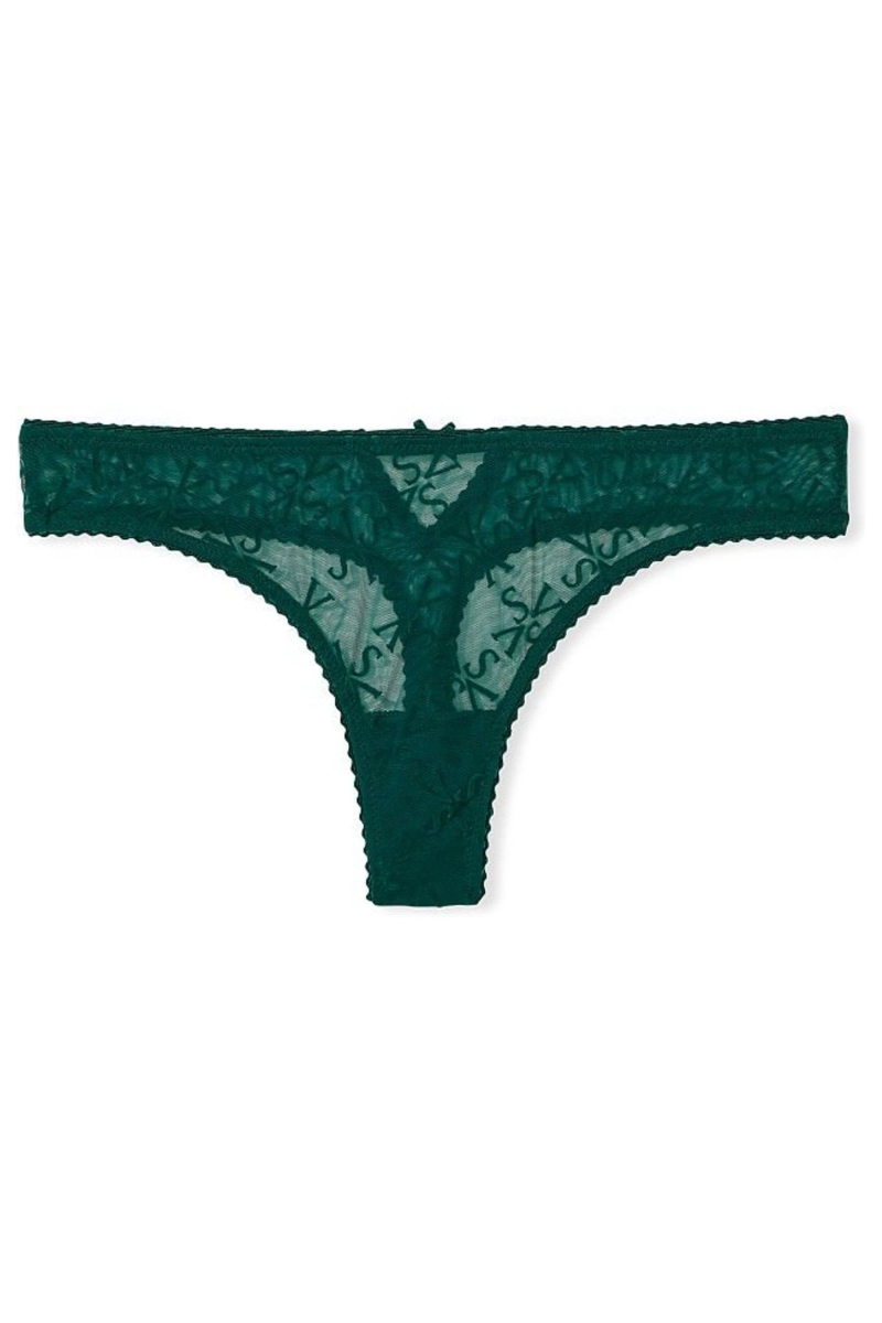 Victoria's Secret Very Sexy Logo Mesh Tanga Nohavičky Zelene | SK-7641NUD