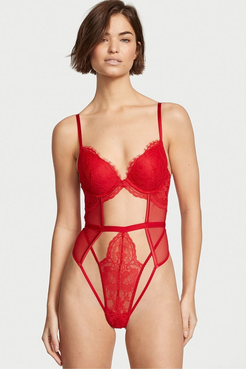 Victoria\'s Secret Very Sexy Pushup Teddy Červené | SK-8425CHF