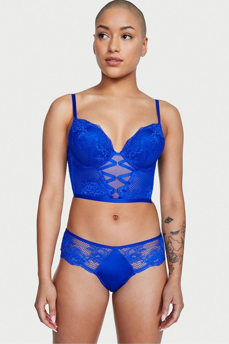 Victoria's Secret Very Sexy Remienkové Fishnet Cipkovane Bra Modre | SK-2396MDK