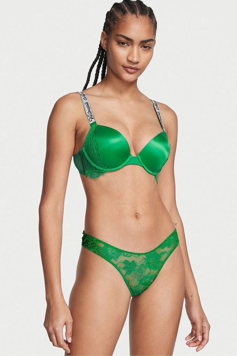 Victoria\'s Secret Very Sexy Shine Remienkove Cutout Back Tanga Nohavičky Fuchsie Ruzove | SK-2167IQS