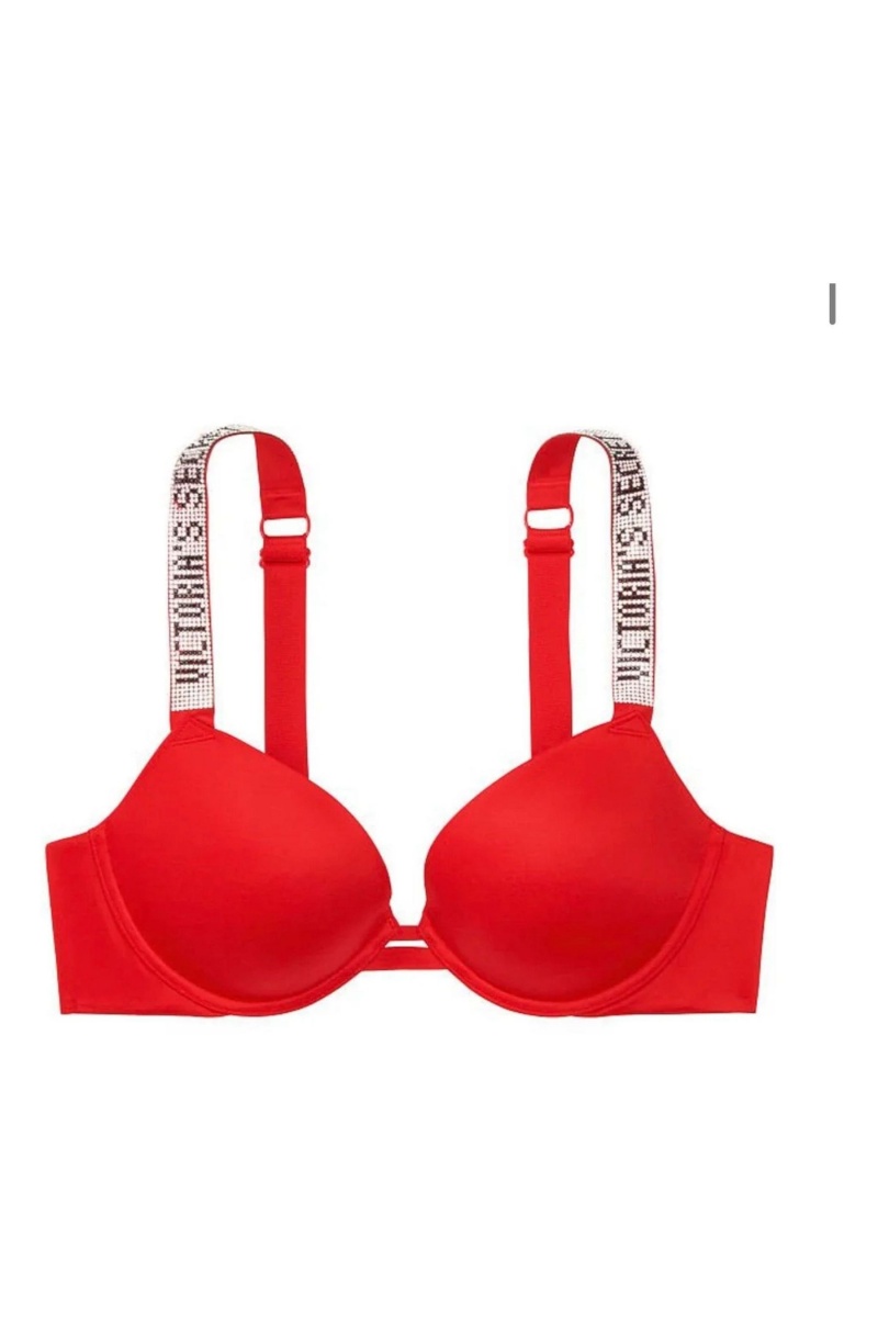 Victoria's Secret Very Sexy Shine Remienkove Push Up Bra Čierne | SK-2603LCY