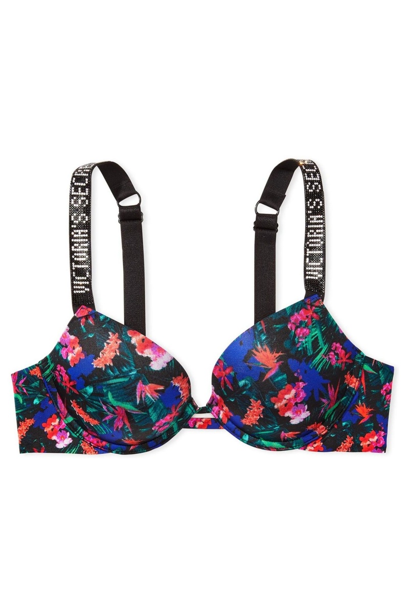 Victoria's Secret Very Sexy Shine Remienkove Push Up Bra Čierne | SK-5826CTX