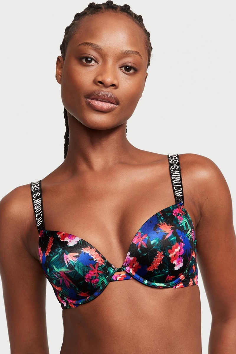 Victoria\'s Secret Very Sexy Shine Remienkove Push Up Bra Čierne | SK-5826CTX