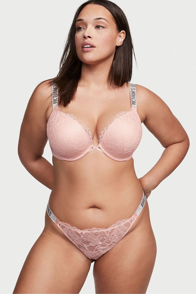 Victoria's Secret Very Sexy Shine Remienkove Add 2 Cups Bombshell Bra Ruzove | SK-6095GBZ