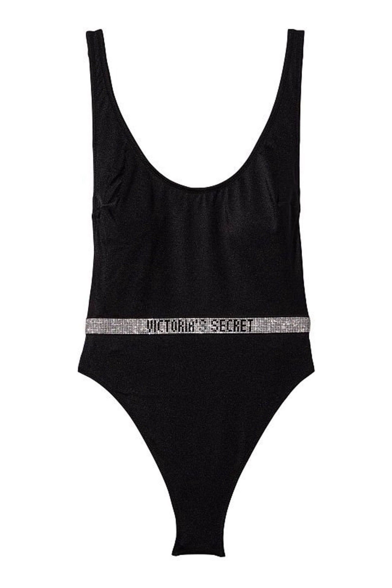 Victoria's Secret Very Sexy Shine Remienkove Belted Open Back Swimsuit Čierne | SK-8095YKT