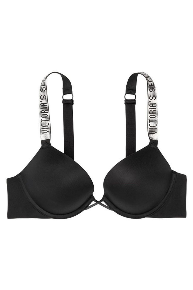 Victoria's Secret Very Sexy Shine Remienkove Add 2 Cups Bombshell Bra Čierne | SK-8504MTY