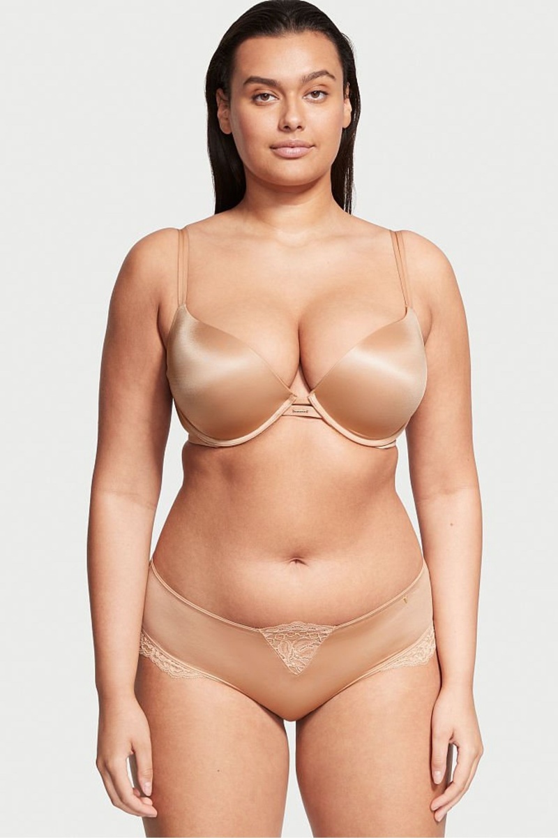 Victoria\'s Secret Very Sexy Smooth Plunge Push Up Bra Sweet Praline Nude | SK-8926HAN