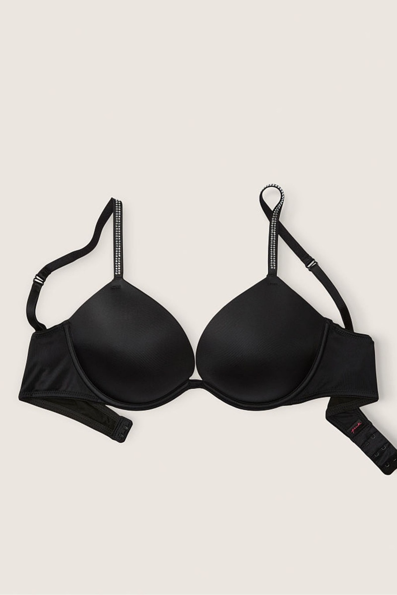 Victoria's Secret Wear Everywhere Add 2 Cups Smooth Shine Remienkove Push Up T-Shirt Bra Modre Modre | SK-7950LIS