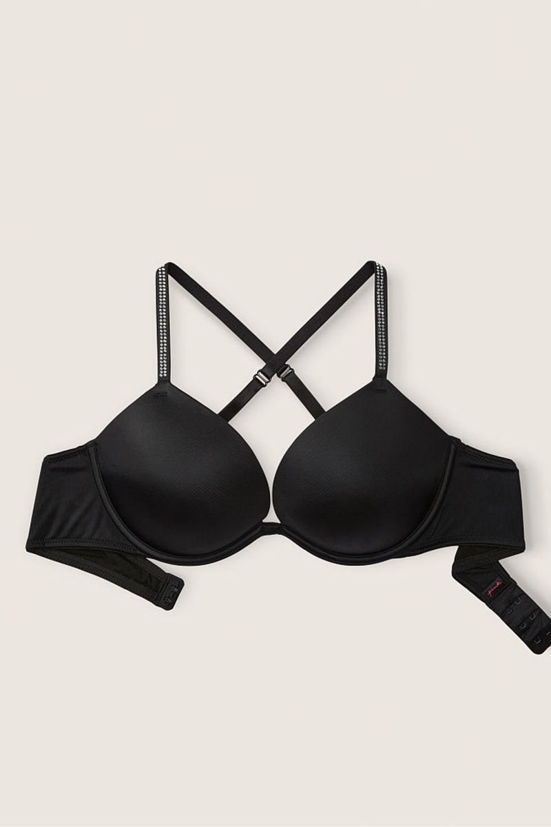 Victoria's Secret Wear Everywhere Add 2 Cups Smooth Shine Remienkove Push Up T-Shirt Bra Modre Modre | SK-7950LIS