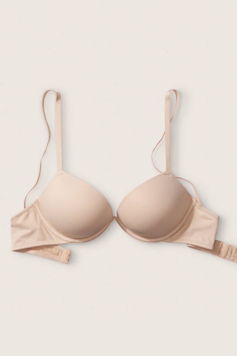 Victoria's Secret Wear Everywhere Add 2 Cups Smooth Push Up T-Shirt Bra Béžové | SK-8756RME