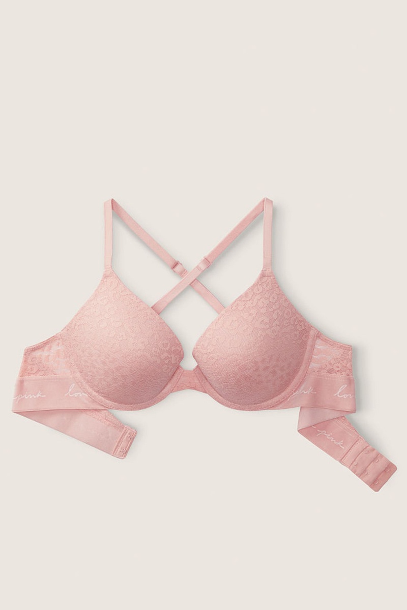 Victoria's Secret Wear Everywhere Cipkovane Push Up T-Shirt Bra Strieborne Ruzove | SK-2957XIY