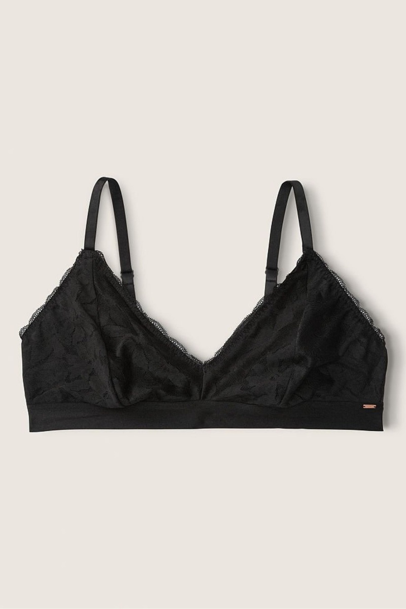 Victoria's Secret Wear Everywhere Cipkovane Unlined Triangle Bralette Čierne | SK-4687XNT