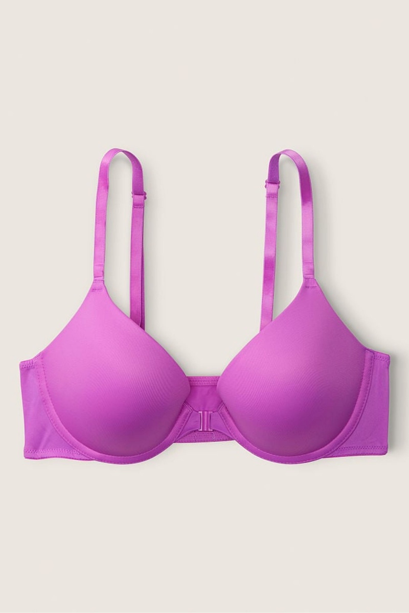 Victoria's Secret Wear Everywhere Front Zapinanie Push Up T-Shirt Bra Nachový | SK-2684LWX