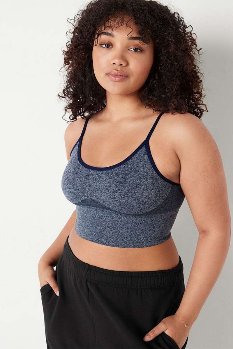 Victoria\'s Secret Wear Everywhere Seamless Unlined Sports Bra Modre | SK-2356ZRW