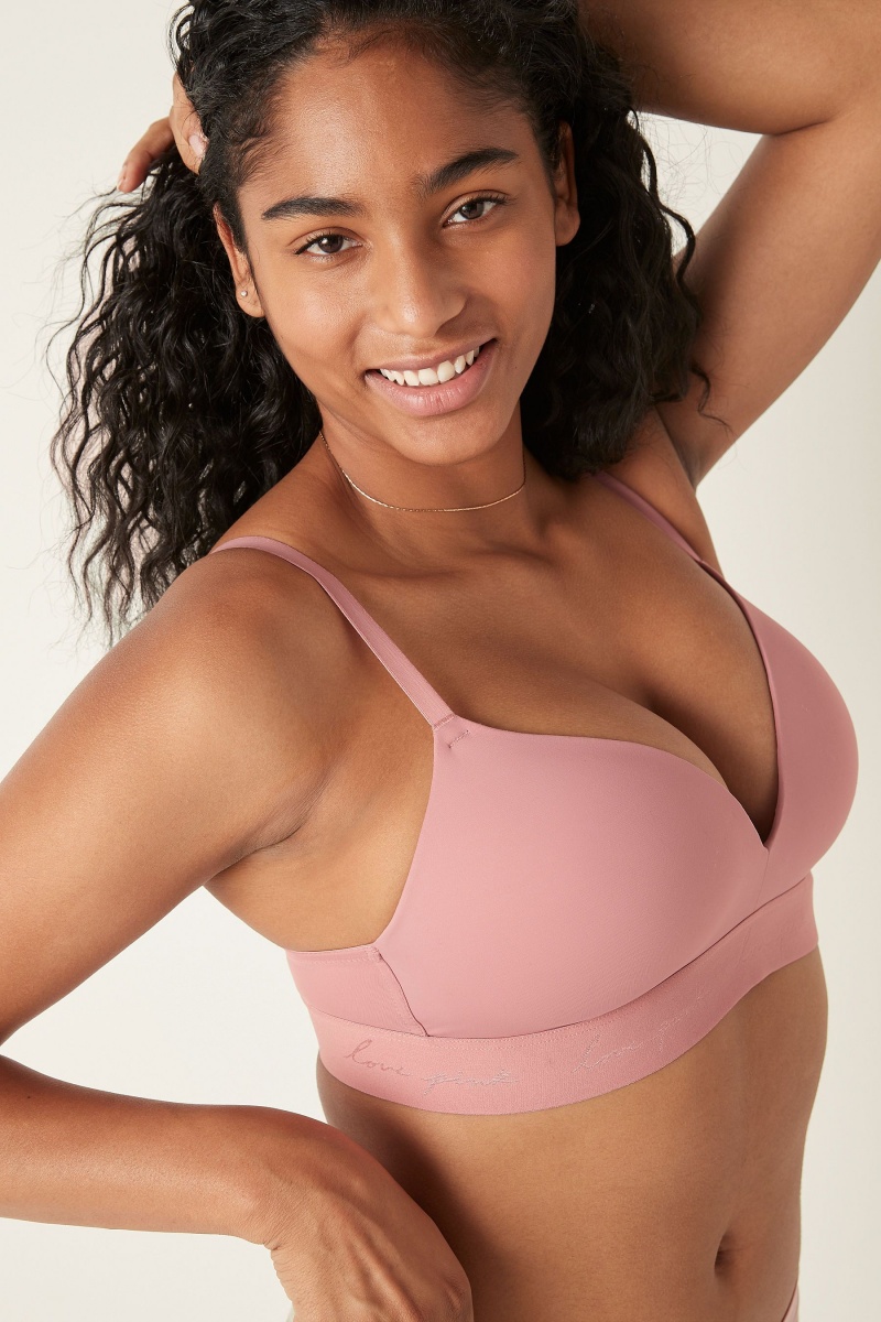 Victoria's Secret Wear Everywhere Smooth Non Wired Push Up T-Shirt Bra Béžové | SK-0289VCI