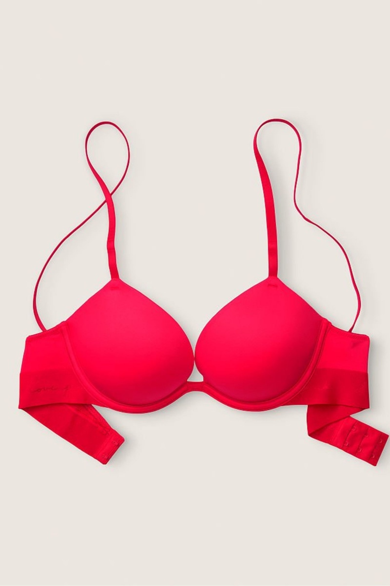 Victoria's Secret Wear Everywhere Smooth Push Up T-Shirt Bra Červené | SK-1579NYZ