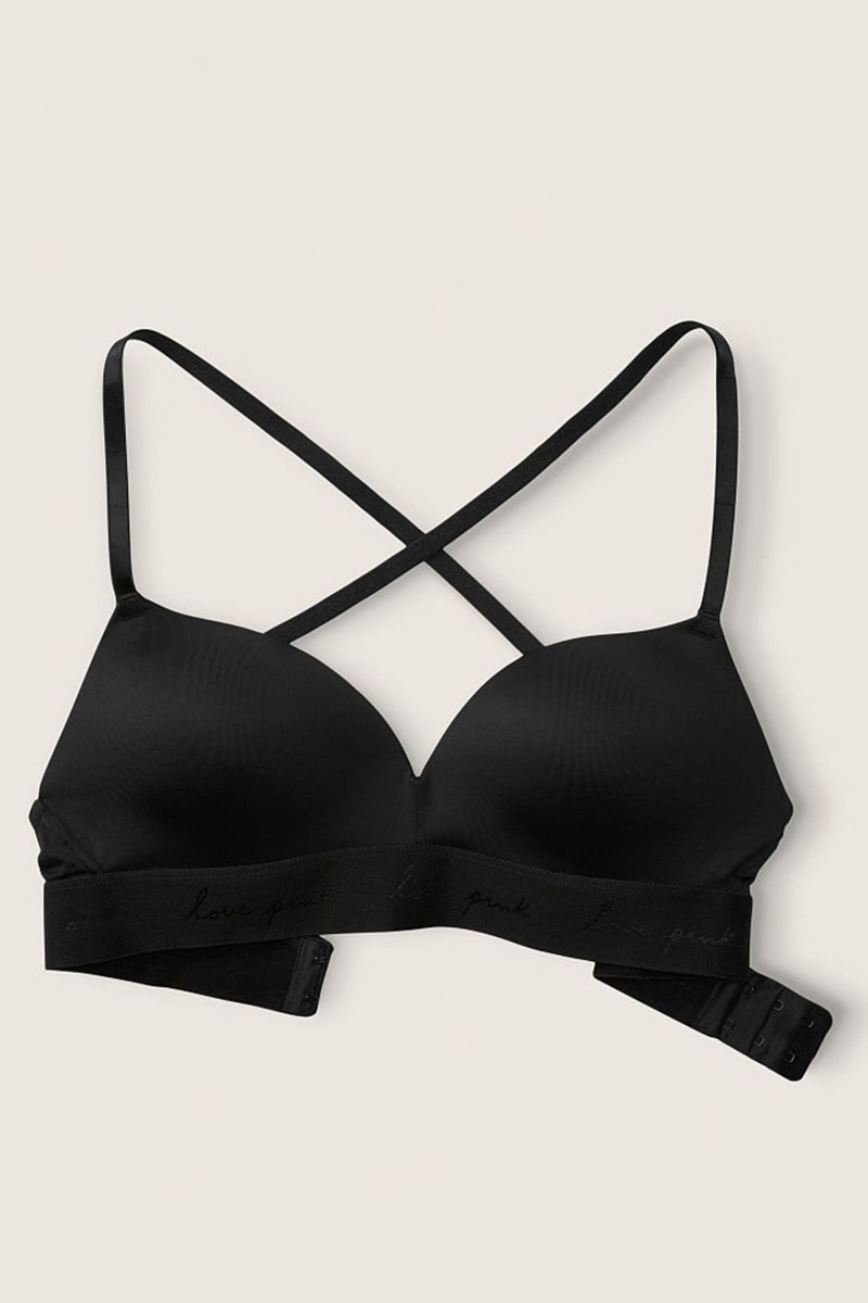 Victoria's Secret Wear Everywhere Smooth Non Wired Push Up T-Shirt Bra Čierne | SK-3058AOU