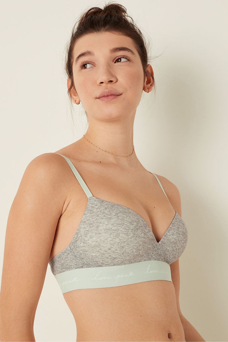 Victoria's Secret Wear Everywhere Smooth Non Wired Push Up T-Shirt Bra Siva | SK-3586DGO