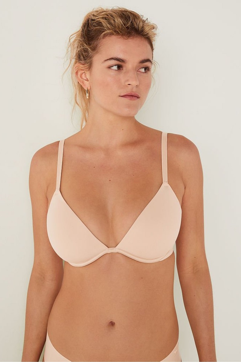 Victoria\'s Secret Wear Everywhere Smooth Lightest Podsite T-Shirt Bra Béžové | SK-4865QHP