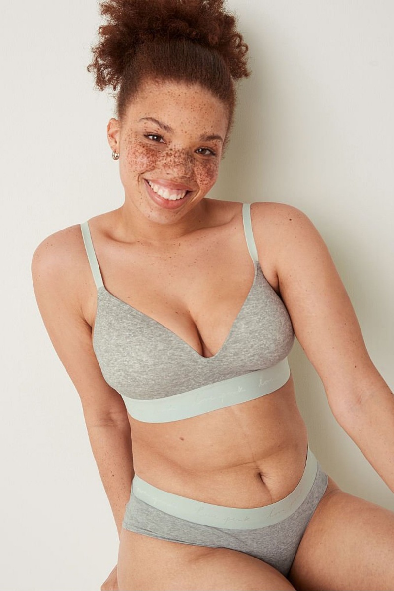 Victoria's Secret Wear Everywhere Smooth Lightly Podsite Non Wired T-Shirt Bra Siva | SK-7943ABS