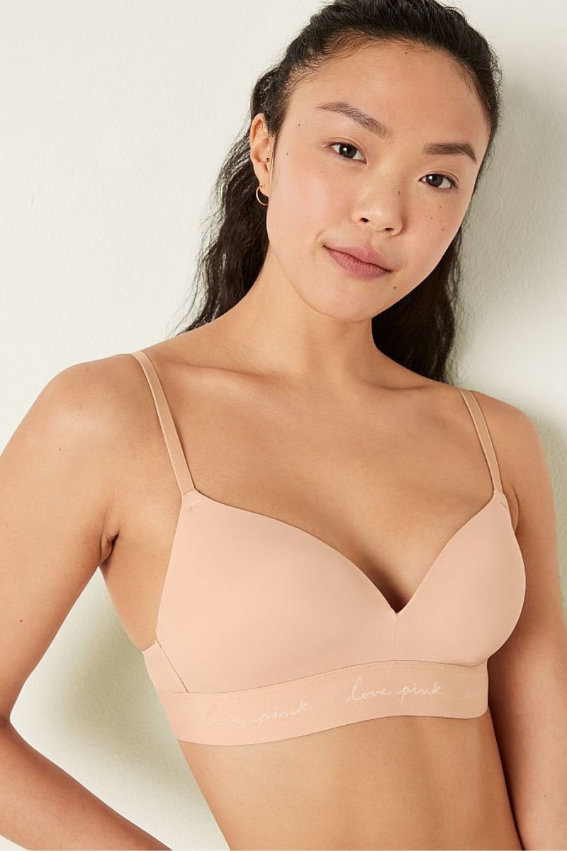 Victoria's Secret Wear Everywhere Smooth Non Wired Push Up T-Shirt Bra Champagne Nude | SK-8013JKG