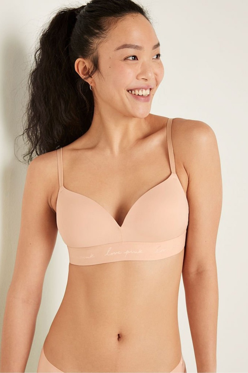 Victoria\'s Secret Wear Everywhere Smooth Non Wired Push Up T-Shirt Bra Champagne Nude | SK-8013JKG