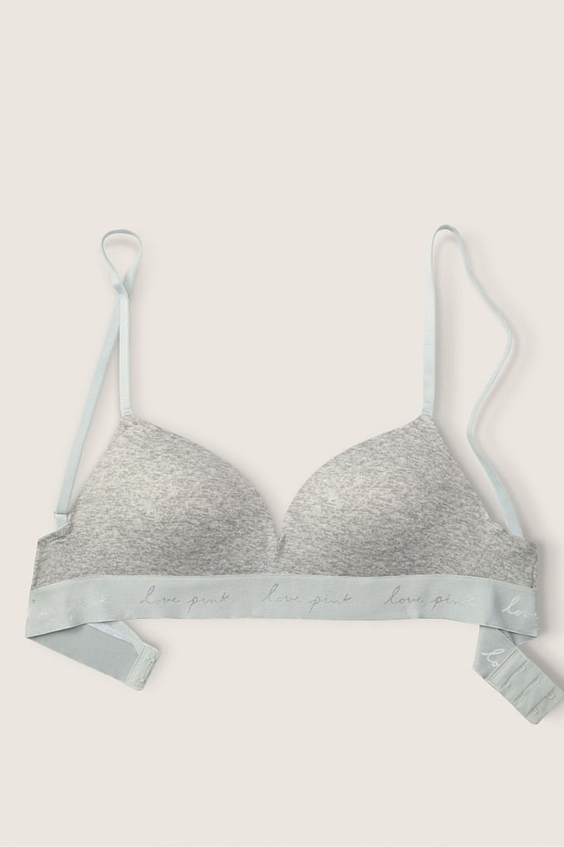 Victoria's Secret Wear Everywhere Smooth Non Wired Push Up T-Shirt Bra Siva | SK-9403ATH