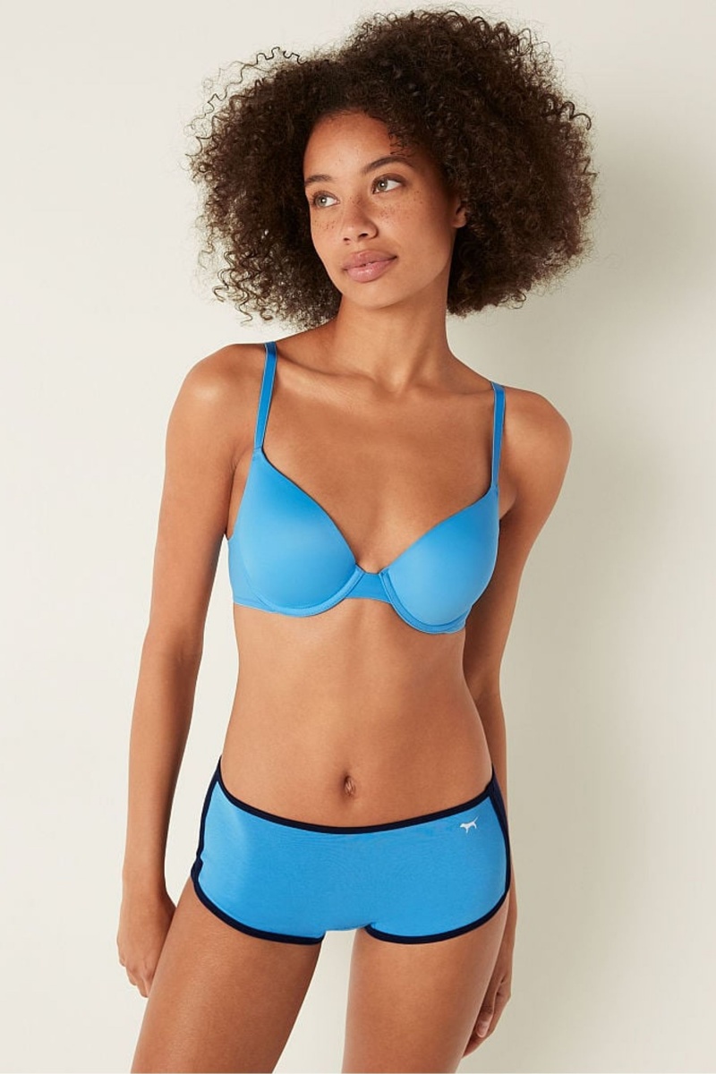 Victoria\'s Secret Wear Everywhere Wear Everywhere Smooth Push Up T-Shirt Bra Modre Modre | SK-1562SQB