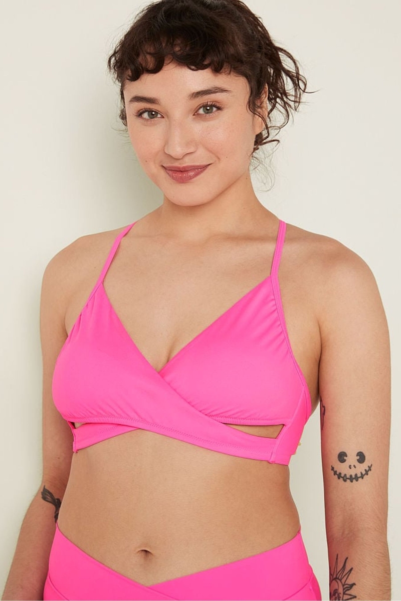 Victoria\'s Secret Wrap Bikiny Top Ruzove Ruzove | SK-7258ZDW