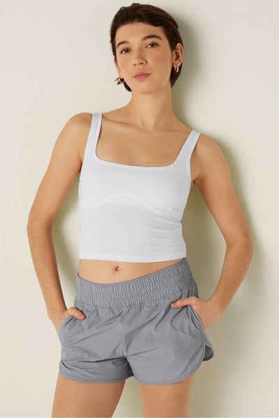 Victoria's Secret Bavlnene Contour Crop Top Tank Top Ruzove | SK-1034FPS