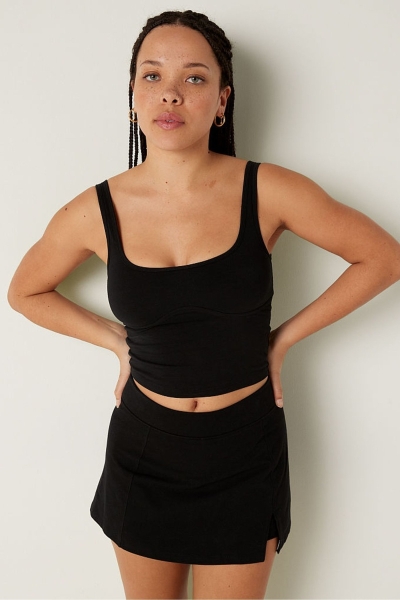 Victoria's Secret Bavlnene Contour Crop Top Tank Top Ruzove | SK-5768AXO