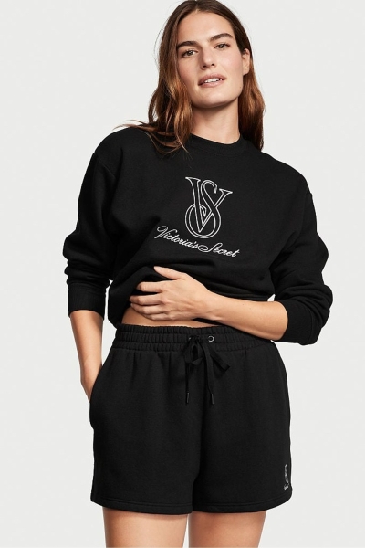 Victoria's Secret Bavlnene Fleece Kratke Čierne | SK-6513GQS