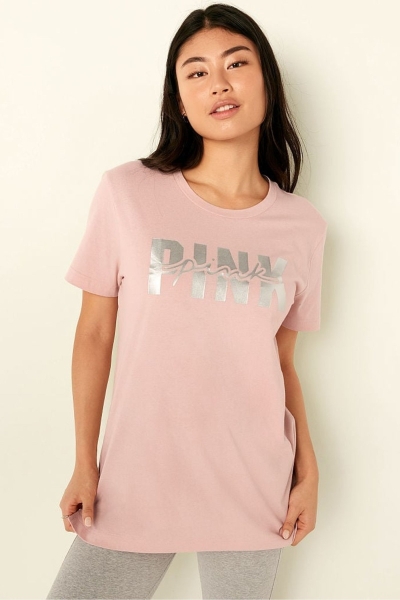 Victoria's Secret Bavlnene Kratke Sleeve Campus T-Shirt Zelene | SK-3819CNR