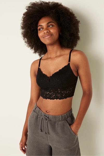 Victoria's Secret Cipkovane Longline Bralette Biele | SK-4258XYR