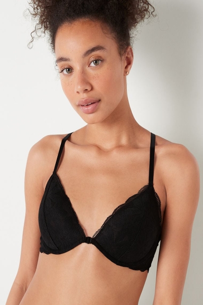 Victoria's Secret Cipkovane Push-Up Front Close Bralette Čierne | SK-2671UNY