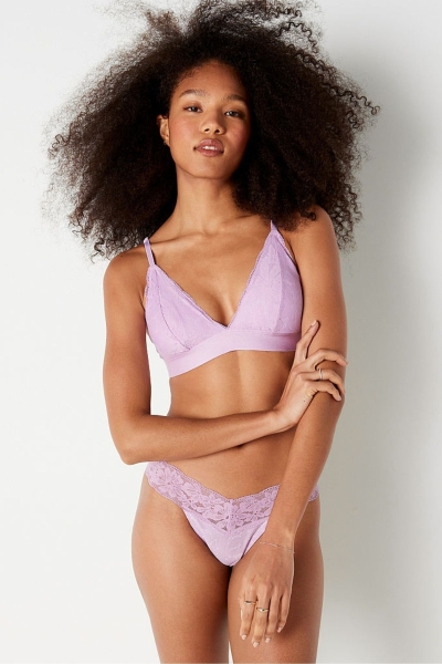 Victoria's Secret Cipkovane Unlined Triangle Bralette Nachový | SK-6172OGD