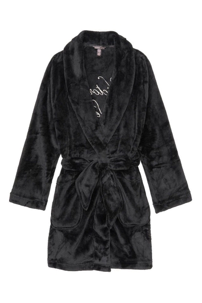 Victoria's Secret Cosy Kratke Robe Čierne | SK-9217KDJ