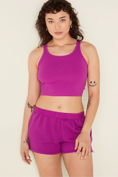 Victoria's Secret Crop Rebrovaný Tank Top Modre | SK-5218NKJ