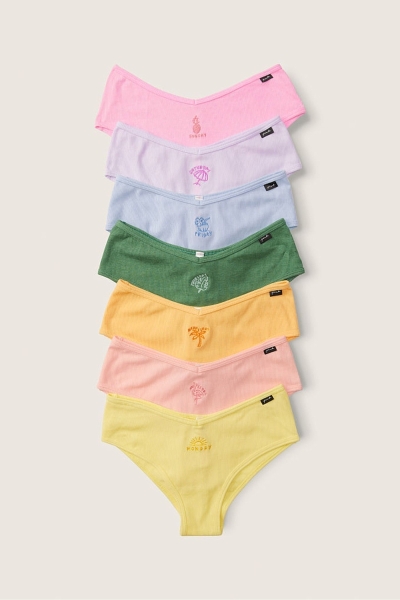 Victoria's Secret Days of the Week Bavlnene Cheeky Nohavičky 7 Pack Pink/Blue/Green/Orange/Yellow | SK-7489HFI