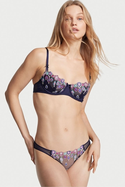 Victoria's Secret Dream Angels Bejeweled Embroidery Cheekini Nohavičky Námornícka Modrá Modre | SK-9354FNE