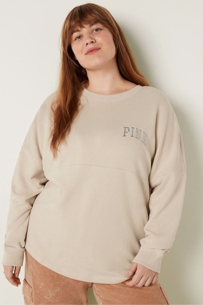 Victoria's Secret Fleece Long Sleeve Oversized Sweatshirt Zelene | SK-4521EWV