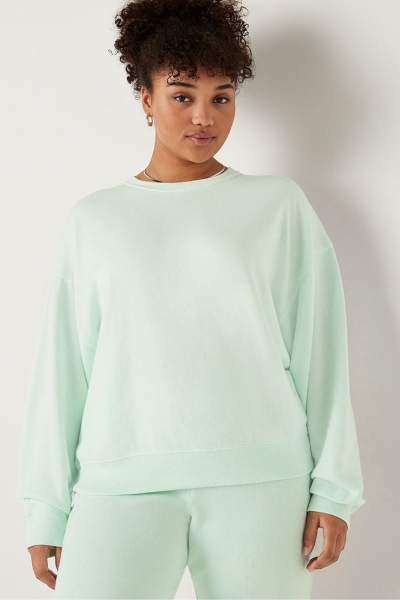 Victoria's Secret Fleece Long Sleeve Sweatshirt Zelene | SK-4861EIZ