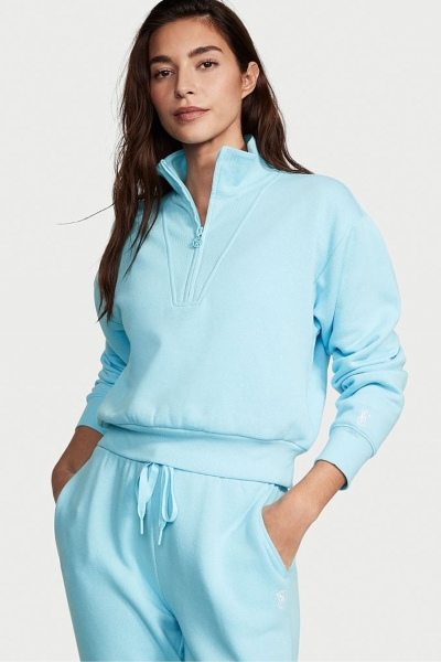 Victoria's Secret Half Zip High Neck Lounge Sweatshirt Zelene | SK-5079RTN